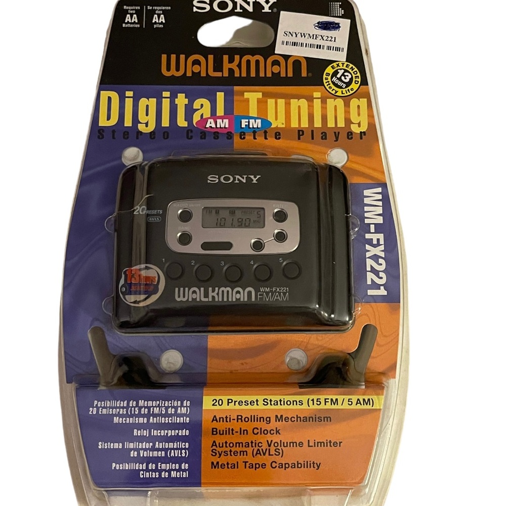 SONY Walkman WM-FX221 Digital Tuning AM FM Stereo Cassette Player - New-Sealed